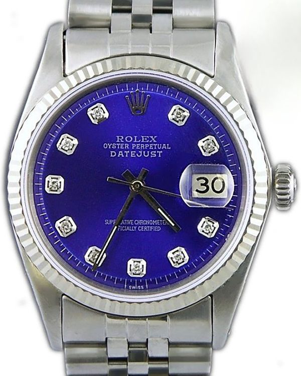 Rolex Datejust 36MM Aftermarket Blue Dial Jubilee Bracelet (16014)
