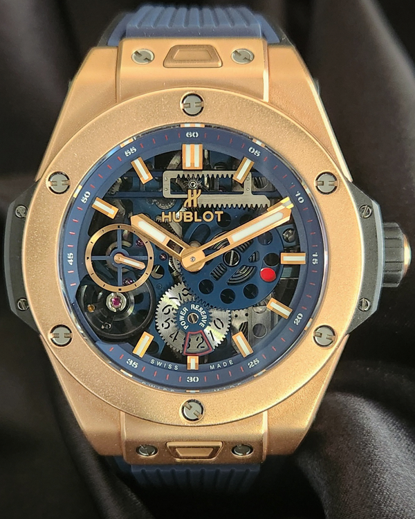 2018 Hublot Big Bang Meca-10 "King Gold" 45MM Skeleton Dial Rubber Strap (414.OI.5123.RX)