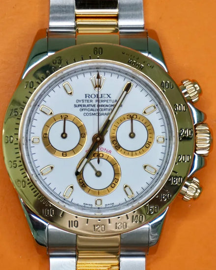 2008 Rolex Cosmograph Daytona 40MM White Dial Two-Tone Oyster Bracelet (116523)