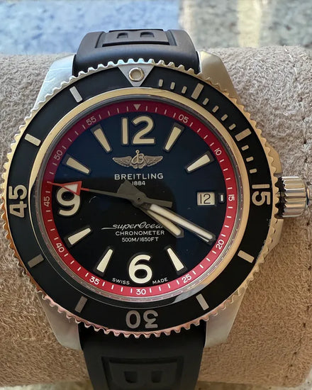 Breitling Superocean 42MM Black Dial Rubber Strap (A17366)