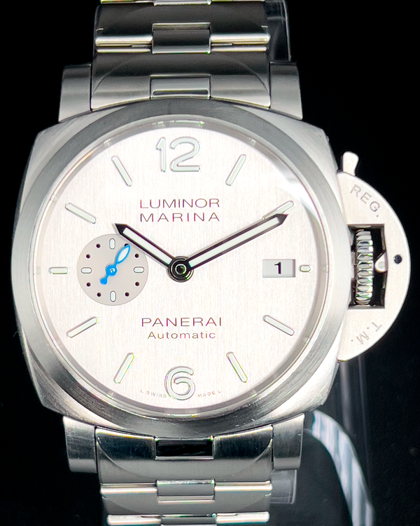 2021 Panerai Luminor Marina 3 Days 42MM Silver Dial Steel Bracelet (PAM00977)