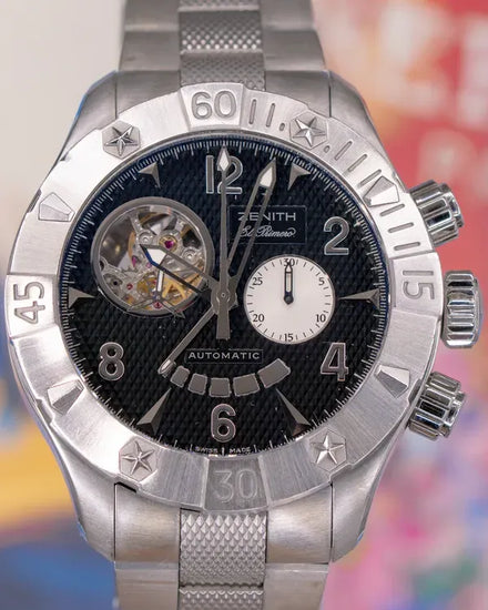 Zenith Defy Classic Open El Primero 46MM Black Dial Steel Bracelet (03.0526.4021)