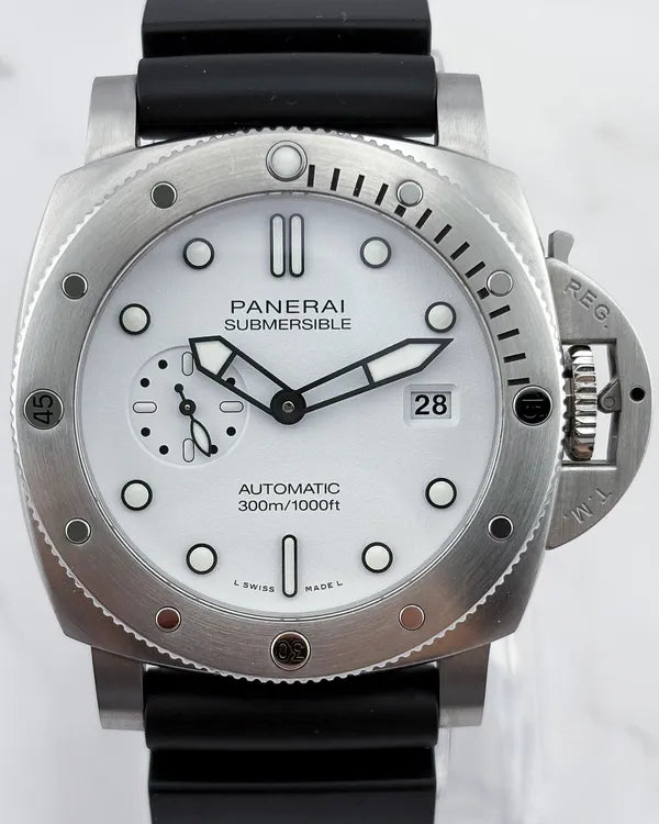 2023 Panerai Submersible 44MM White Dial Rubber Strap (PAM01226)