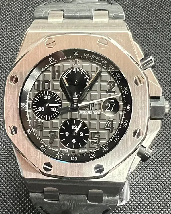 2018 Audemars Piguet Royal Oak Offshore Chronograph "Elephant" 42MM Grey Dial Leather Strap (26470ST.OO.A104CR.01)