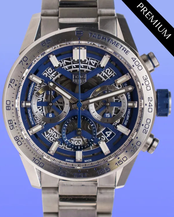 Tag Heuer Carrera 43MM Blue Dial Steel Bracelet (CBG2019)
