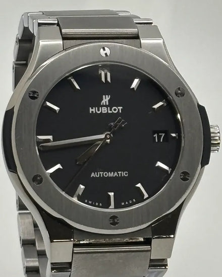 Hublot Classic Fusion 45MM Black Dial Titanium Bracelet (510.NX.1170.NX)