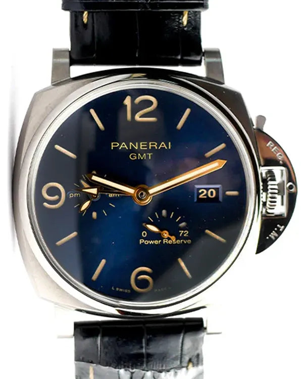 Panerai Luminor Due Certified GMT 45MM Blue Dial Leather Strap (PAM00964)