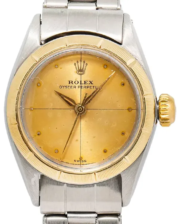 1987 (9.90 Mil. Serial) Rolex Oyster Perpetual Zephyr 24MM Champagne Dial Oyster Bracelet (6621)