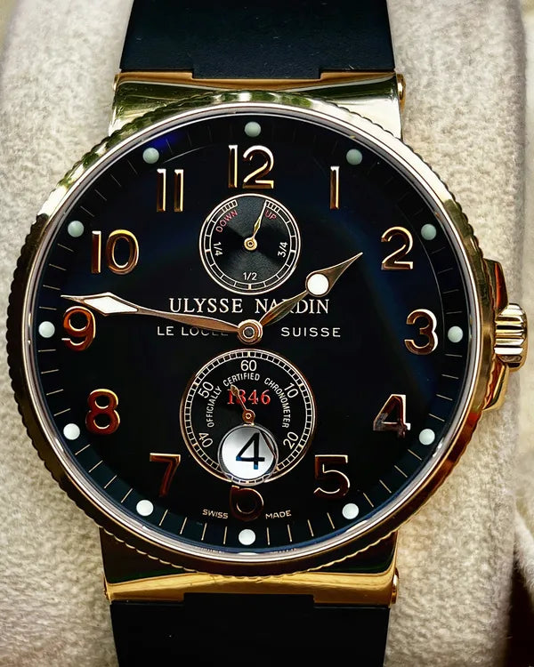 Ulysse Nardin Marine Chronometer 41MM Black Dial Rubber Strap (266-66/62)
