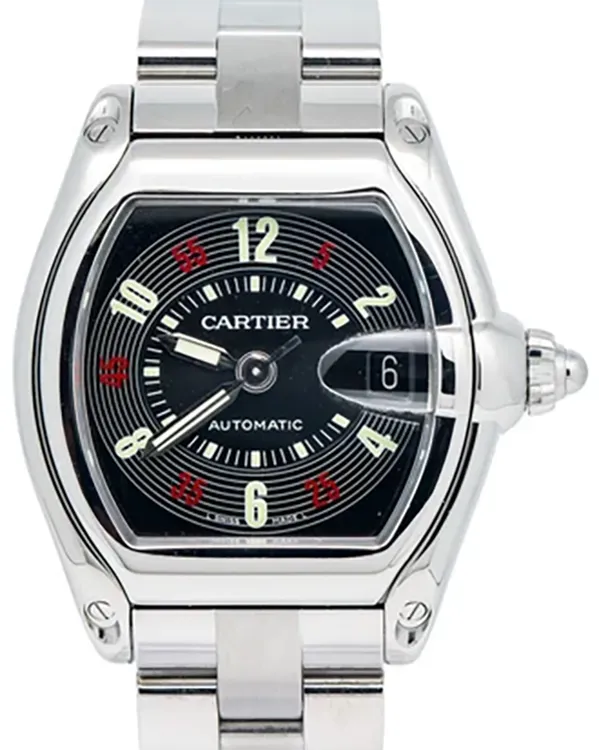 Cartier Roadster 37MM Black Dial Steel Bracelet (W62002V3)