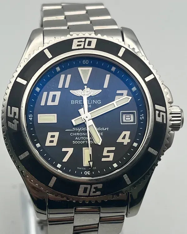 Breitling Superocean 42MM Black Dial Steel Bracelet (A17364)