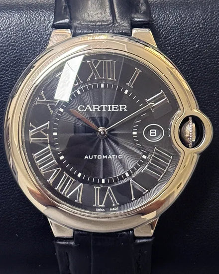 2015 Cartier Ballon Bleu 42MM Black Dial Leather Strap (WSBB0003)