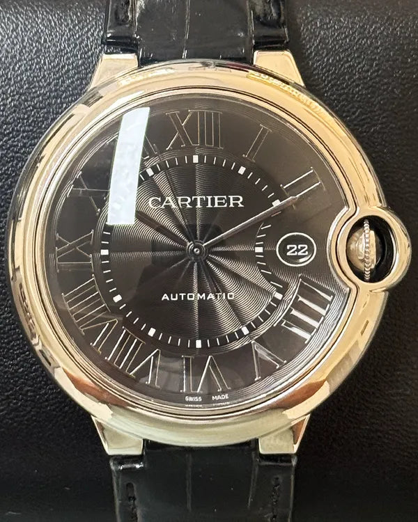 2016 Cartier Ballon Bleu 42MM Black Dial Leather Strap (WSBB0003)