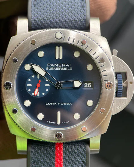 2023 Panerai Submersible QuarantaQuattro Luna Rossa 44MM Blue Dial Textile Strap (PAM01391)