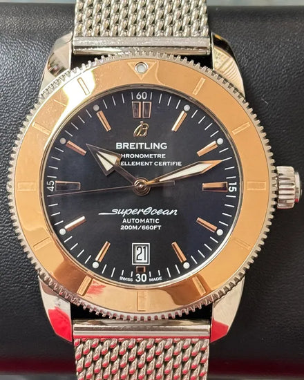 2017 Breitling Superocean Heritage II 46MM Black Dial Steel Bracelet (IB202012/BG20)
