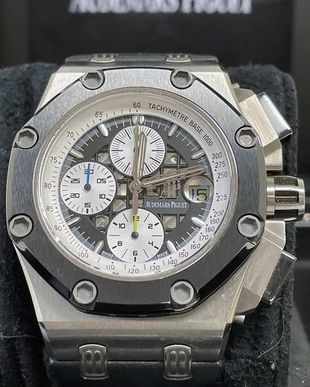 2006 Audemars Piguet Royal Oak Offshore Chronograph "Rubens Barrichello II" L. E.  44MM Grey Dial Leather Strap (26078IO.OO.D001VS.01)