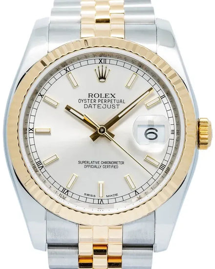Rolex Datejust 36MM Silver Dial Two-Tone Super Jubilee Bracelet (116233)