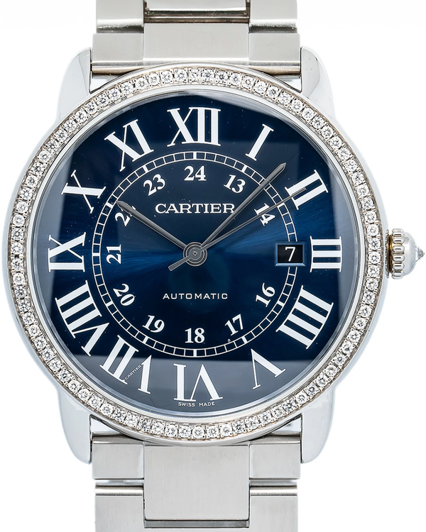 2018 Cartier Ronde De Cartier 42MM Blue Dial Steel Bracelet (3802)