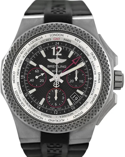 Breitling Bentley GMT 45MM Black Dial Rubber Strap (EB0433)