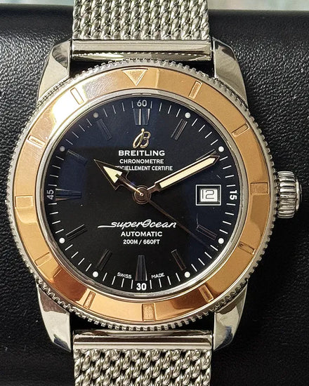 2015 Breitling Superocean Heritage 42MM Black Dial Steel Bracelet (U17321)