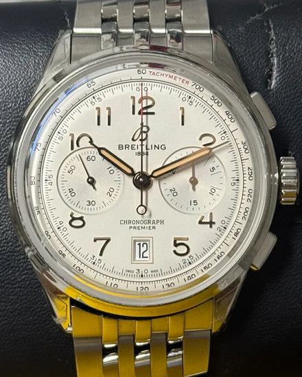 Breitling Premier B01 Chronograph 42MM White Dial Steel Bracelet (AB0145211G1A1)