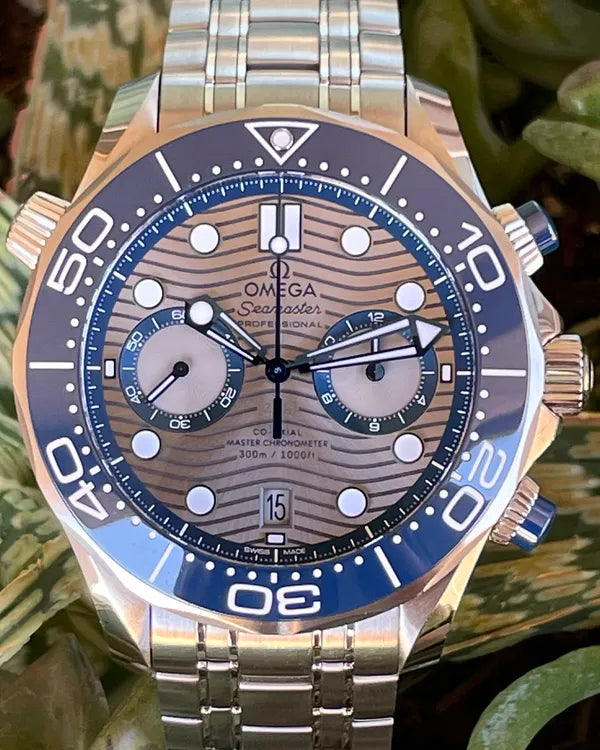 (Albert) 2024 Omega Seamaster Diver 300M Chronograph 44MM Grey Dial Steel Bracelet (210.30.44.51.06.001)