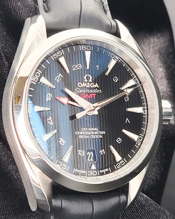 (SR) Omega Seamaster Aqua Terra GMT 150M 43MM Black Dial Leather Strap (231.13.43.22.01.001)