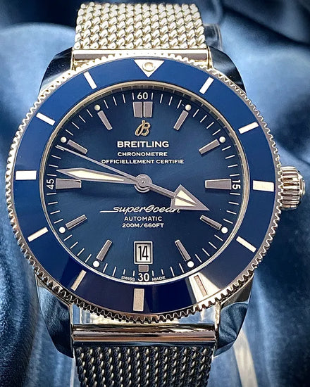 2018 Breitling Superocean Heritage II 46MM Blue Dial Steel Bracelet (AB202016/C961)