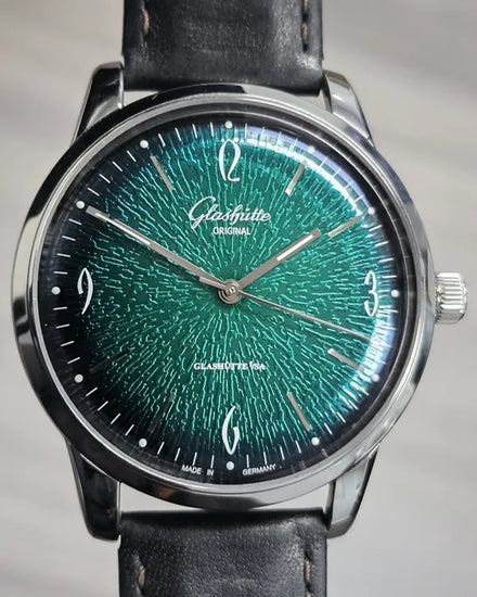 2019 Glashütte Original Sixties 39MM Green Dial Leather Strap (1-39-52-03-02-04)