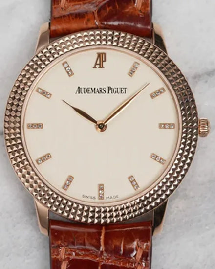 2013 Audemars Piguet Jules 38MM Silver Dial Leather Strap (15163OR)