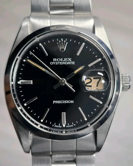 Rolex Oyster Precision Date 34MM Black Dial Oyster Bracelet (6694)