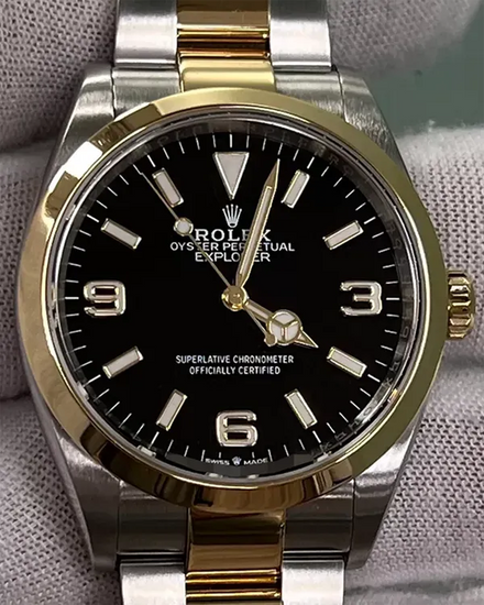 2022 Rolex Explorer 36MM Black Dial Two-Tone Bracelet (124273)