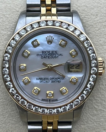 Rolex Lady-Datejust 26MM Aftermarket Mother of Pearl Dial Two-Tone Jubilee Bracelet (69173)