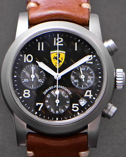 Girard Perregaux Ferrari 360 Modena L.E. 38MM Carbon Fiber Dial Aftermarket Leather Strap (80200.0.21.6656)