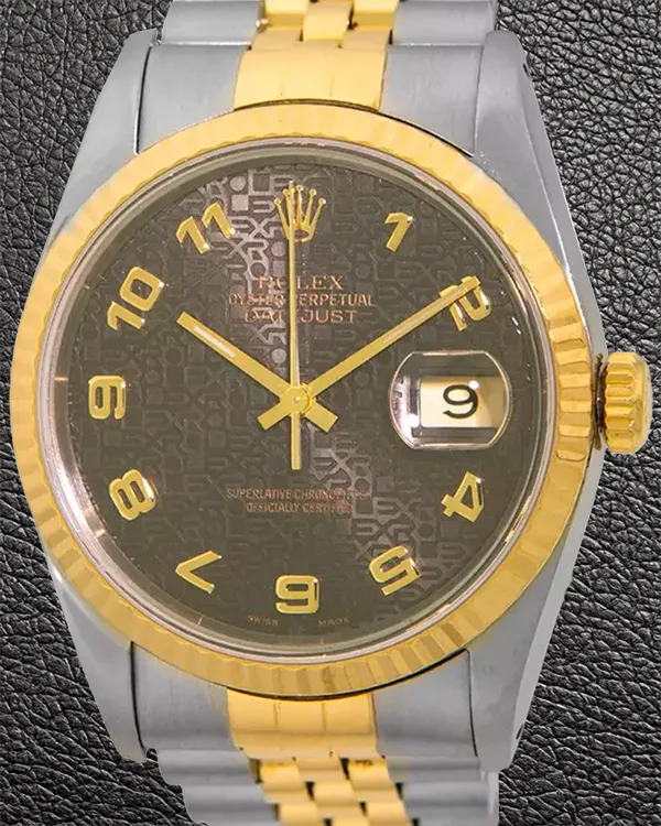 Rolex Datejust 36MM Chocolate "Jubilee Motif" Dial Two-Tone Jubilee Bracelet (16233)