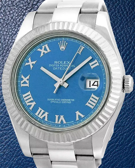 2013 Rolex Datejust II 41MM Blue Dial Oyster Bracelet (116334)