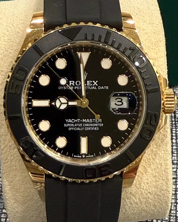 2023 Rolex Yacht-Master 42MM Black Dial Rubber Strap (226658)