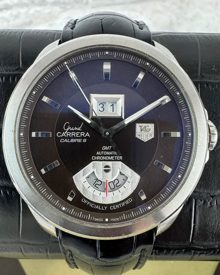Tag Heuer Carrera Grand Carrera 42.5MM Brown Dial Leather Strap (WAV5113)