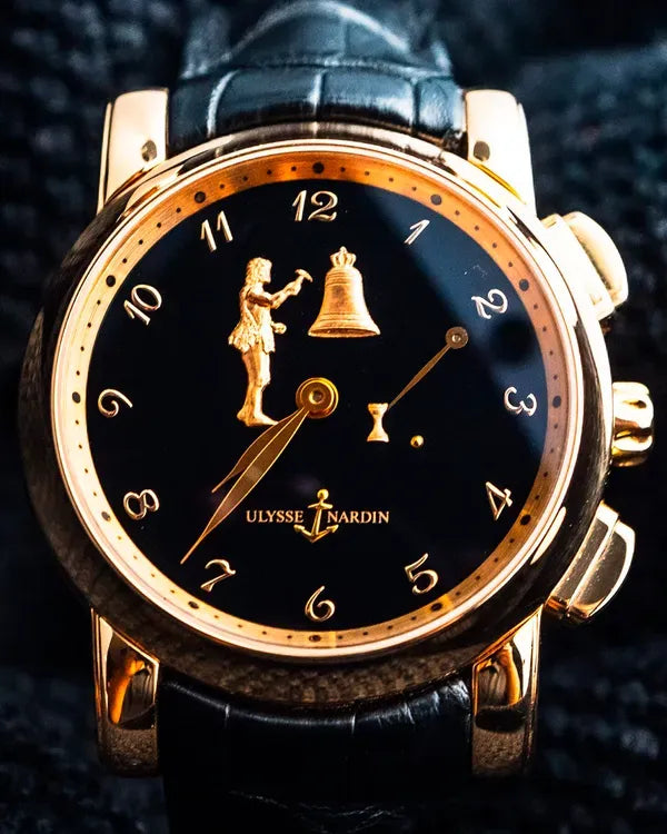 Ulysse Nardin Hourstriker 42MM Black Dial Leather Strap (6106-103)