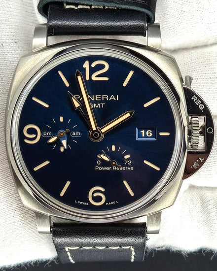 2015 Panerai Luminor Due GMT 45MM Blue Dial Leather Strap (PAM00964)