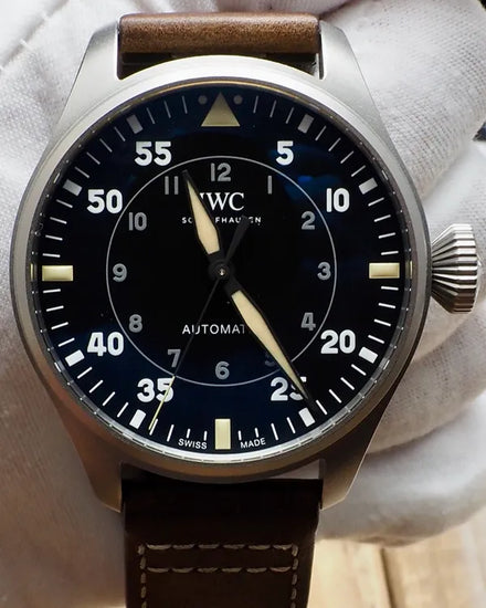IWC Schaffhausen Pilot Spitfire 43MM Black Dial Leather Strap (IW329701)