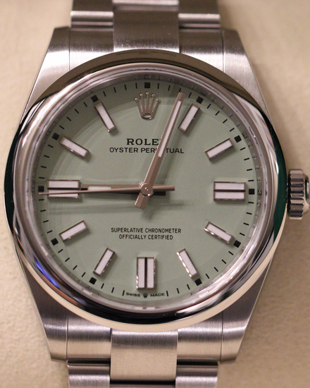 2025 Rolex Oyster Perpetual 41MM Pistachio Dial Oyster Bracelet (134300)