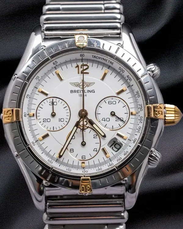 Breitling Cockpit Chronograph 37MM White Dial Steel Bracelet (B30012)
