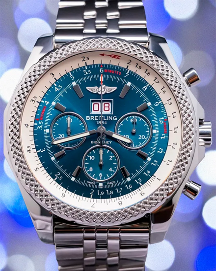 Breitling Bentley 6.75 Speed 49MM "Neptune" Blue Dial Steel Bracelet (A4436412/C786)