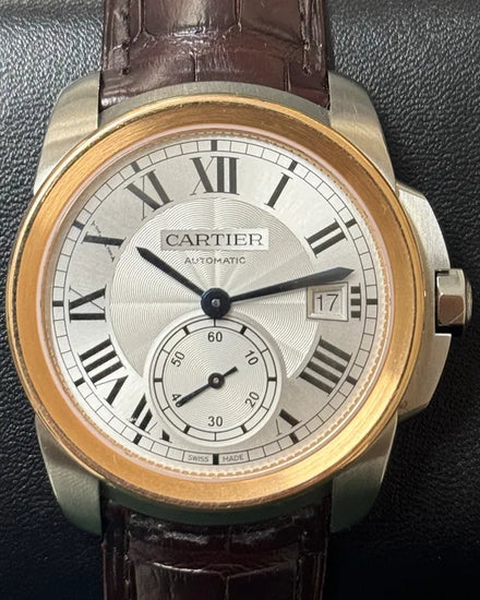 Cartier Calibre de Cartier 42MM Silver Dial Leather Strap (W7100039)