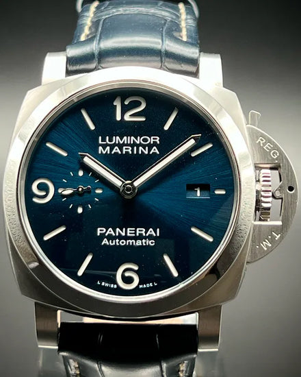 Panerai Luminor Marina 44MM Blue Dial Leather Strap (PAM01313)