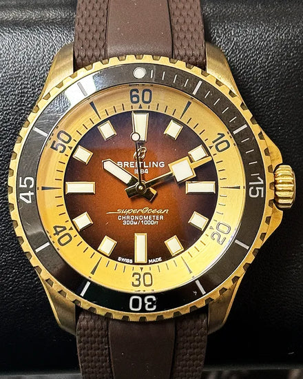 Breitling Superocean 44MM Brown Dial Rubber Strap (N17376201Q1S1)