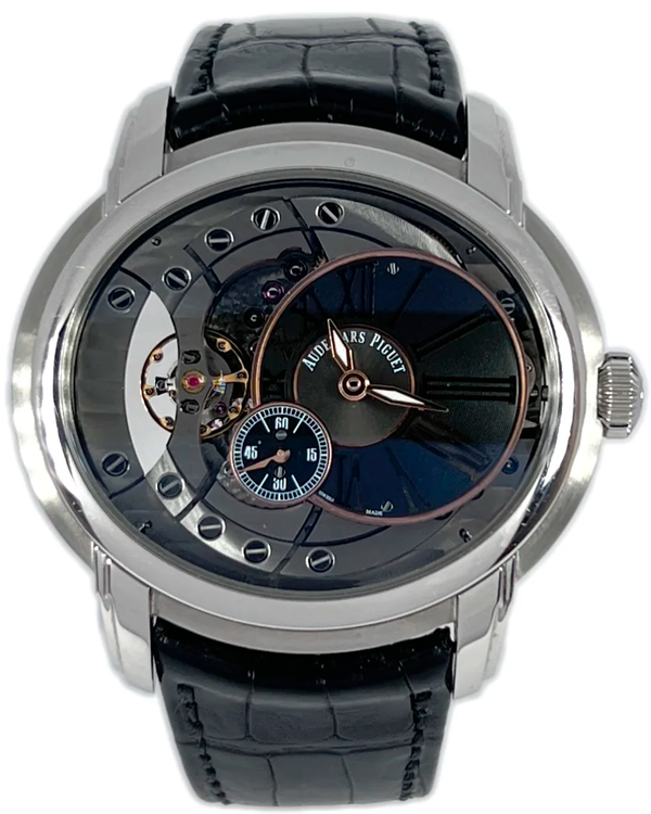 Audemars Piguet Millenary 47MM Skeleton Dial Leather Strap (15350ST.OO.D002CR.01)