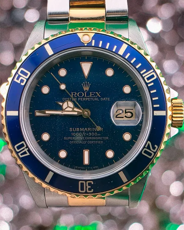 1991 (N Serial) Rolex Submariner Date "Bluesy" 40MM Blue Dial Two-Tone Oyster Bracelet (16613LB)