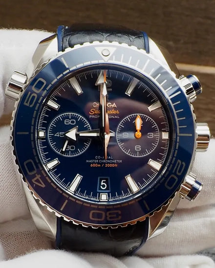 2016 Omega Seamaster Planet Ocean 600M 45.5MM Blue Dial Leather Strap (215.33.46.51.03.001)